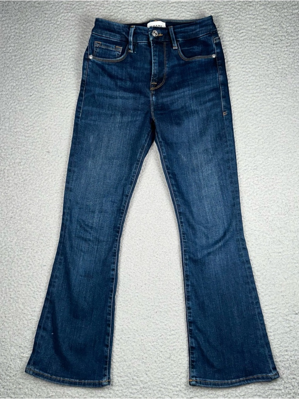 FRAME Le Crop Mini Boot Jeans Womens 25 High Rise Stretch Crop Bootcut Indigo